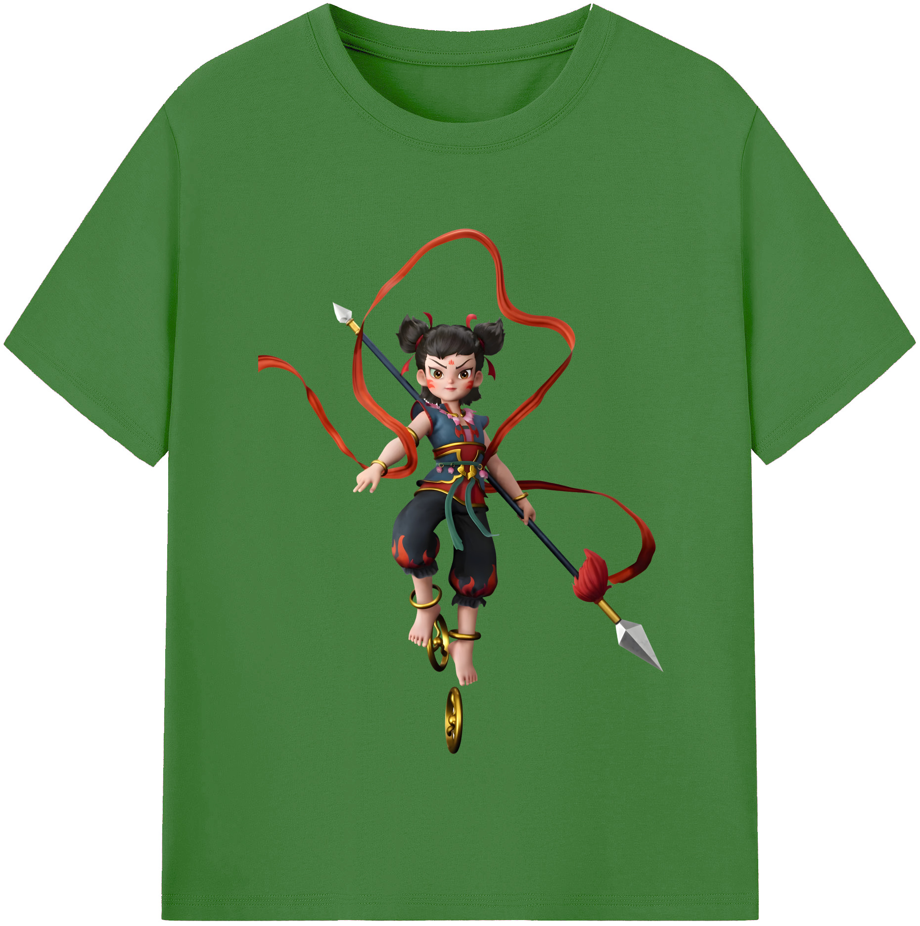 （画像用） Ne Zha 2 ナタ 魔童の大暴れ レディースカジュアルプリントTシャツ（綿100％）